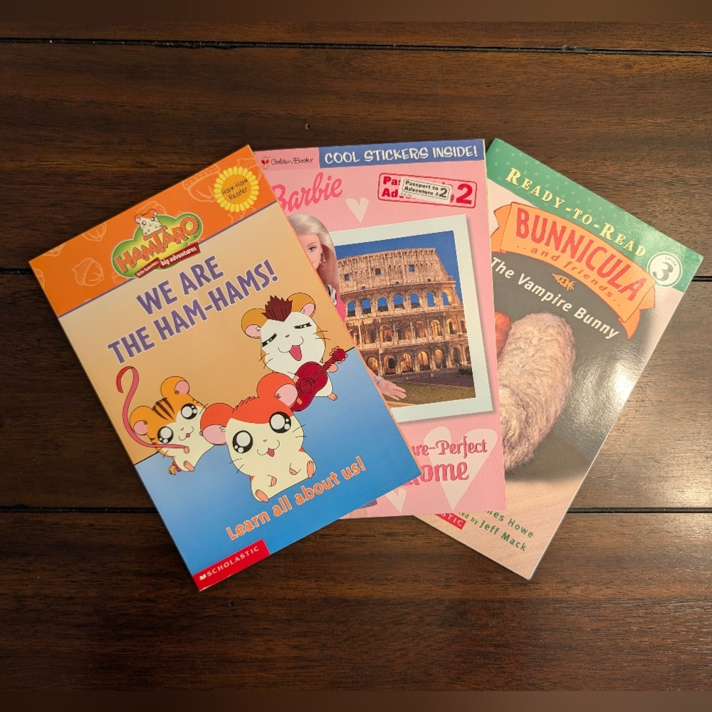 Children's Ready To Read Book Set with Hamtaro, Barbie, and Bunnicula